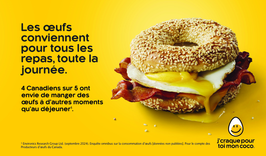 Les œufs conviennent pour tous les repas, toute la journée.